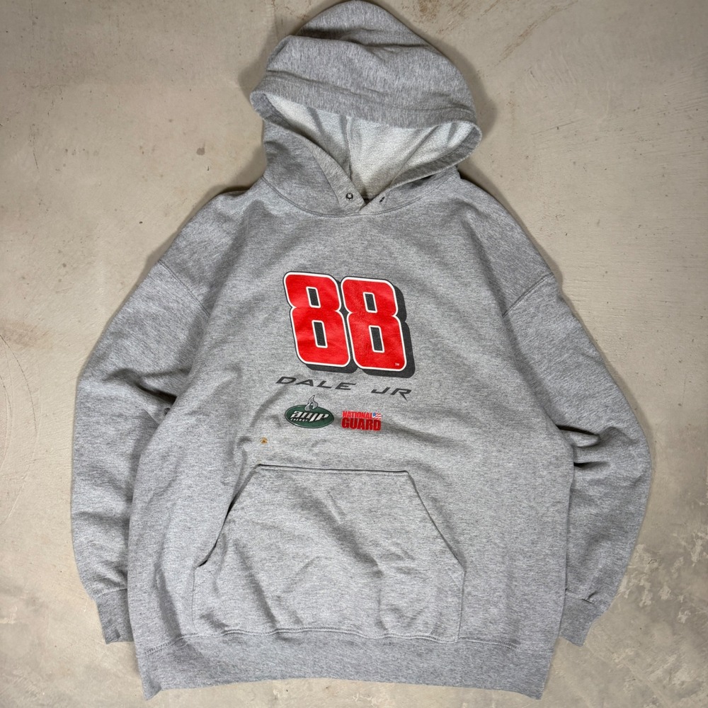 Winner's Circle Dale Earnhardt Jr 88 National Guard Hoodie Mens XL Gray Nascar